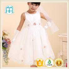 Kinder Partykleid Hochzeitskleid applizierte Blumenkleid